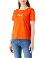 Koszulki i topy damskie - Koton Damska koszulka z krótkim rękawem z nadrukiem, Czerwony (423), M - miniaturka - grafika 1