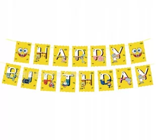 Girlanda urodzinowa SPONGEBOB baner 180cm - Dekoracje sali - miniaturka - grafika 1