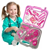 Zabawy w naśladowanie dorosłych - Zestaw mały lekarz doktor w walizce stetoskop termometr lekarski zabawki - miniaturka - grafika 1