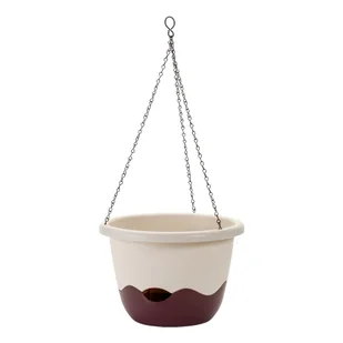 Donica samonawadniająca Mareta 25 kość słoniowa + winowy, wisząca, śred. 25 cm - Donice - miniaturka - grafika 2