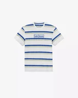 Koszulki męskie - LEE SEASONAL STRIPE LOGO MĘSKI T-SHIRT KOSZULKA W PASKI ECRU L61FBSNQ 112113839 - Lee - miniaturka - grafika 1