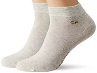 Skarpetki męskie - Calvin Klein Męskie skarpety Quarter, beżowy melanż, 43/46, Be?owy Melan?, 43-46 EU - miniaturka - grafika 1