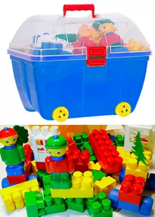 Duże Klocki Konstrukcyjne Hemar K3, W Kuferku Medium (Niebieskim) - Klocki - miniaturka - grafika 1