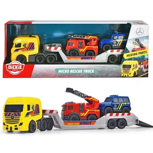 Dickie Toys Mercedes-Benz SOS Laweta Z Pojazdami Ratunkowymi Zestaw Policja Straż Pożarna - Samochody i pojazdy dla dzieci - miniaturka - grafika 1