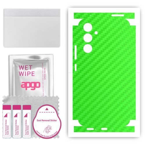 folia naklejka skórka strukturalna na TYŁ+BOKI do Samsung Galaxy A54 - Carbon Zielony - apgo SKINS