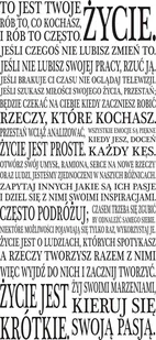 Napis na ścianę naklejka 120x60cm wybór koloru To jest twoje życie... 29 - Naklejki na ścianę - miniaturka - grafika 1