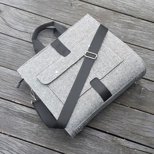 Designerska torba z filcu ver. 2 - szara - z kieszonką - Torebki damskie Designerska torba z filcu ver. 2 - szara - z kieszonką - Torebki damskie - miniaturka - grafika 1