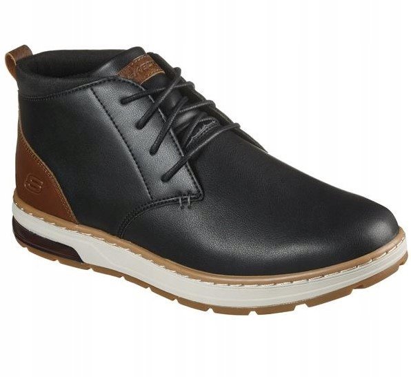 SKECHERS TRZEWIKI MĘSKIE CZARNE SZNUROWANE ZE SKÓRĄ 45 1JJB
