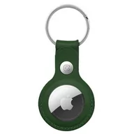 Pozostałe akcesoria do telefonów - Brelok CRONG Leather Case Key Ring do Apple AirTag Zielony - miniaturka - grafika 1