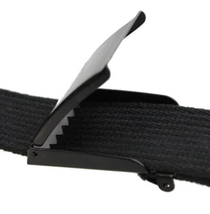 Pasek Parciany PolskaGalanteria Bawełniany PARCIAK 40 mm Z Czarną Klamrą Zatrzaskową Czarny Matowy Szeroki - Paski - miniaturka - grafika 4