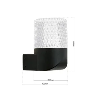 ORION Kinkiet zewnętrzny LED Mondo, czarny, wysokość 12 cm, aluminium - Lampy ogrodowe - miniaturka - grafika 1