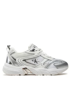 Calvin Klein Jeans Sneakersy Retro Tennis Low Lace Mh Ml Mr YW0YW01381 Biały - Sneakersy damskie - miniaturka - grafika 1