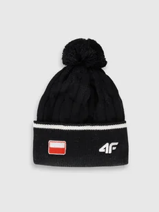 4F Czapka zimowa z wełną merino uniseks - czarna S - Czapki męskie 4F Czapka zimowa z wełną merino uniseks - czarna S - Czapki męskie - miniaturka - grafika 1