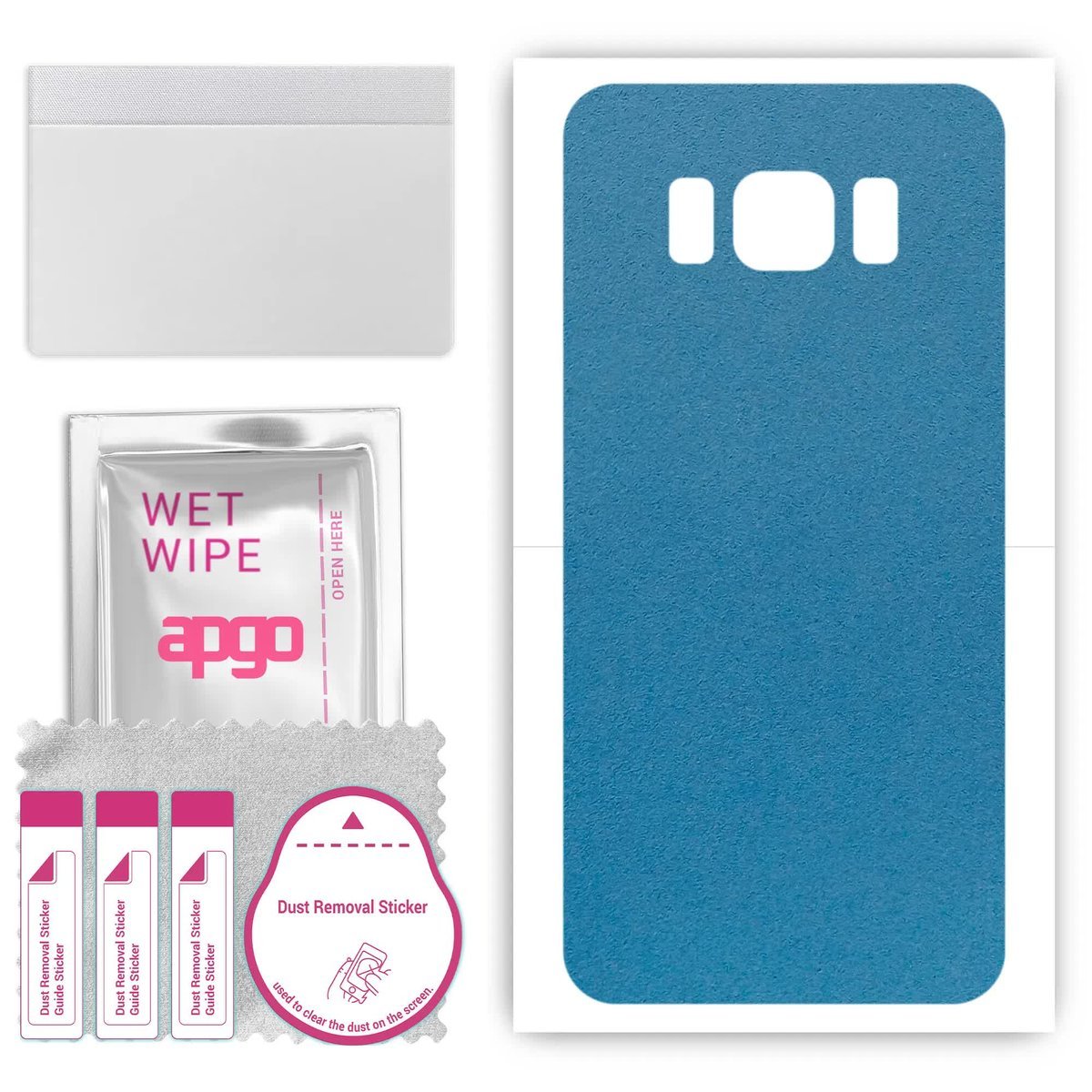 Folia naklejka skórka strukturalna na TYŁ Zamsz do Samsung Galaxy S8 Active - Zamsz Niebieski - apgo SKINS