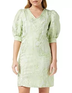 Sukienki - Peppercorn Damska sukienka Marcy żakardowa z dekoltem w serek, zielony miętowy, M, Nadruk z zielonej mięty, M - miniaturka - grafika 1