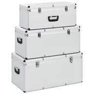 Pudła i pojemniki do przechowywania - Vida Skrzynie do przechowywania 3 szt. srebrne aluminiowe V-91852 - miniaturka - grafika 1
