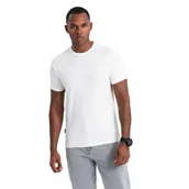 Koszulki męskie - Męska koszulka bawełniana biała t-shirt premium Ombre OM-TSCT-0220 V1 XL - miniaturka - grafika 1