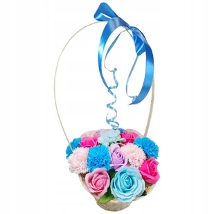 Bukiet Kosz z różami mydlanymi kwiaty mydlane WYJĄTKOWY Prezent dla MAMY - Sztuczne kwiaty - miniaturka - grafika 1