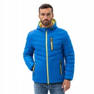 Kurtki męskie - Kurtka męska ocieplana pikowana C356 niebieska XL - miniaturka - grafika 1