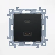 Gniazdka elektryczne - Ładowarka USB A+C Simon 10 - czarny mat - miniaturka - grafika 1