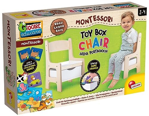 Lisciani Games - Montessori Wood Toy Box chair