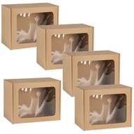 Zestawy upominkowe - Prostokątne pudełko fasonowe z okienkiem, pudełko prezentowe 25x20x10 cm x5 - miniaturka - grafika 1