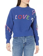 Bluzy damskie - Desigual Damska bluza JERS_i Love, niebieski, M - miniaturka - grafika 1