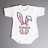 Body dla niemowląt - Zajączek wielkanocny - dziewczynka - body wielkanocne - miniaturka - grafika 1