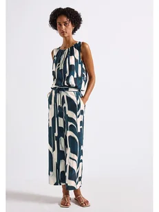 Street One Spodnie w kolorze kremowo-morskim - Spodnie damskie - miniaturka - grafika 1