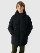 Kurtki i płaszcze dla chłopców - 4F Płaszcz puchowy z wypełnieniem syntetycznym chłopięcy - czarny 140 (9-10 lat) - miniaturka - grafika 1