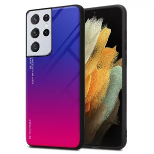 Pokrowiec Do Samsung Galaxy S21 ULTRA Etui w FIOLETOWO - CZERWONY TPU Obudowa Case Cover Plecki Ochronny Cadorabo - Etui i futerały do telefonów - miniaturka - grafika 1