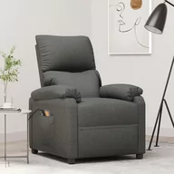 Fotele - Lumarko Podnoszony fotel masujący, ciemnoszary, tkanina - miniaturka - grafika 1