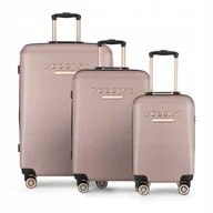 Walizki - PUCCINI Zestaw Komplet WALIZEK Podróżnych ABS Na Kółkach 3w1 ABS017 3C - miniaturka - grafika 1