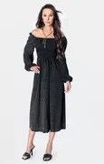 Sukienki - Sukienka hiszpanka w kropki z długim rękawem Ann Gissy czarna (DLY016) - miniaturka - grafika 1