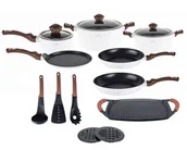 Zestawy garnków i patelni - KOMPLET GARNKÓW z POWŁOKĄ MARMUROWĄ 15 EL. ZILNER WHITE LILLY ZL-8592 - miniaturka - grafika 1