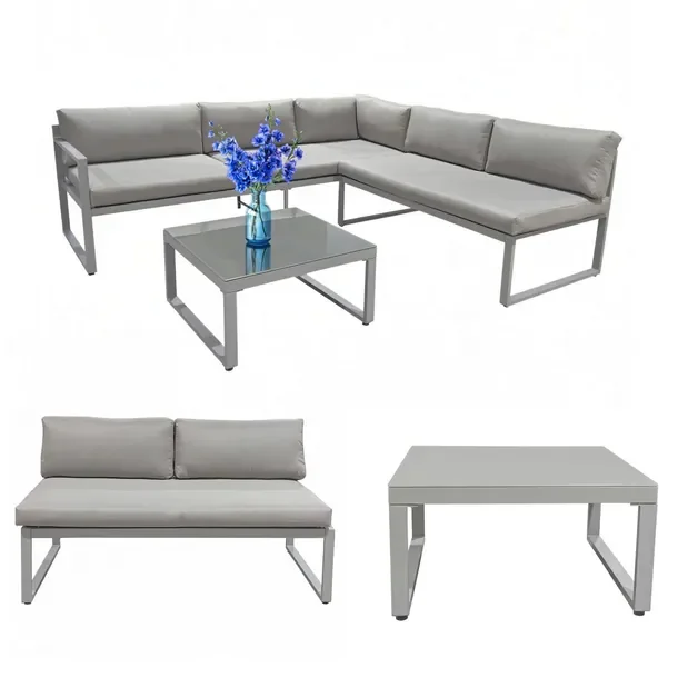 Zestaw MEBLI ogrodowych SOFA aluminiowa modułowa MODUŁOWY ogrodowe na TARAS