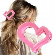 Ozdoby do włosów - Spinka klamra do włosów XL serce fuksja 6,5x6cm SP364F - miniaturka - grafika 1