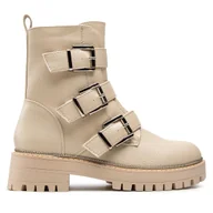 Botki damskie - Trapery DeeZee ZAL13202-4 Beżowy - miniaturka - grafika 1