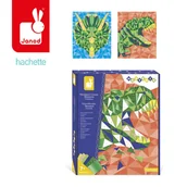 Zabawki kreatywne - Janod Mosaic Dinozaury - Mysterix - kreatywny zestaw do wypoczynku dla dzieci - 2 arkusze do wykonania - Naklejki piankowe - Delikatna motoryka i koncentracja - Od 7 lat, J07973 J07973 - miniaturka - grafika 1