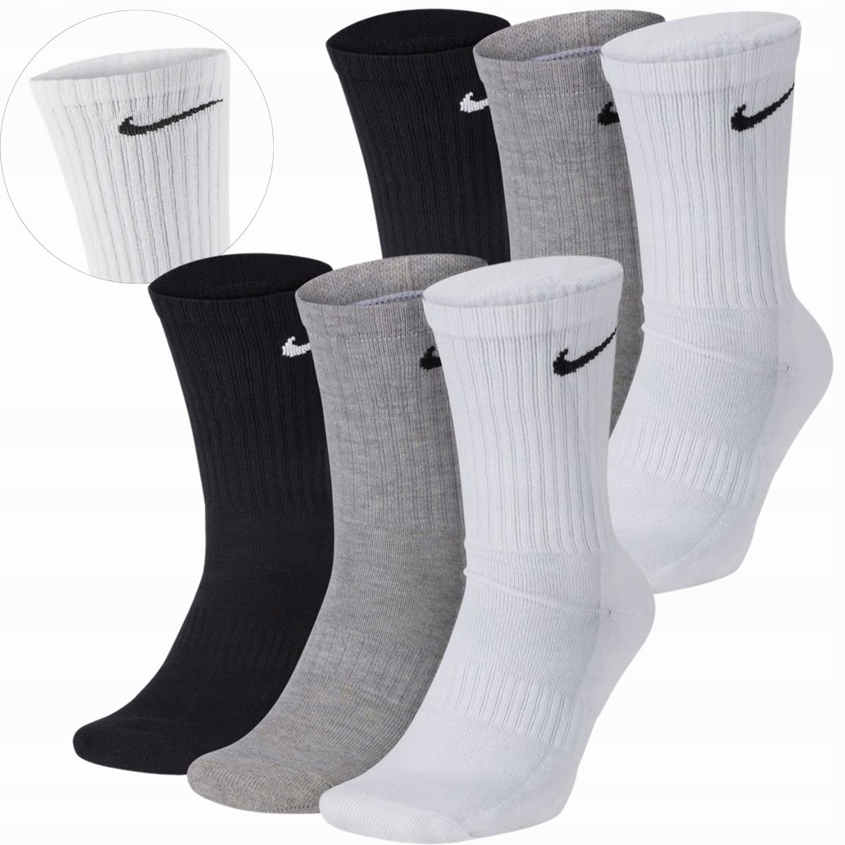 Nike Oryginalne Skarpety Skarpetki Wysokie 38-42 6 Par Mix