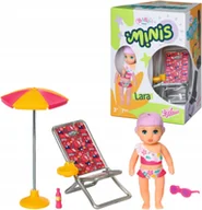 Lalki dla dziewczynek - Baby Born Minis Lalka Lara Figurka + Leżak Parasol Zestaw Wakacyjny Zapf - miniaturka - grafika 1