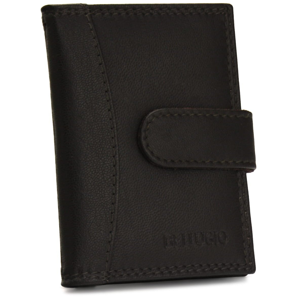 Skórzane etui na karty czekoladowy brąz