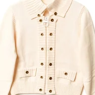 Swetry damskie - TEMU Kardigan Damski Elegancki i Casualowy z Dużym Zamkiem Błyskawicznym i Dekoracyjnymi Guzikami - Stójka, Długie Rękawy, Zapinany na Przód, - miniaturka - grafika 1