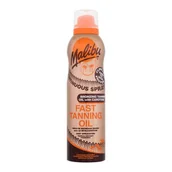 Balsamy i kremy do opalania - Malibu Continuous Spray Fast Tannin Oil With Carotene preparat do opalania ciała 175 ml unisex - miniaturka - grafika 1