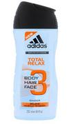 Żele pod prysznic dla mężczyzn - Adidas Total Relax Żel pod prysznic 3 w 1 250 ml - miniaturka - grafika 1