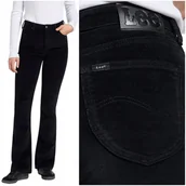 Spodnie damskie - Lee BREESE BOOT bootcut Black rozszerzane damskie spodnie sztruksy W28 L33 - miniaturka - grafika 1
