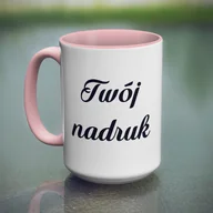 Kubki - Duży kubek XXL z różowym wnętrzem i uszkiem z Twoim nadrukiem - miniaturka - grafika 1