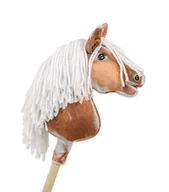 Zabawki i gry sportowe - Hobby Horse Mały koń na kiju Premium - srokaty tobiano z białą grzywą A4 - miniaturka - grafika 1