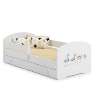 Łóżka dla dzieci i młodzieży - Łóżko dziecięce LUK z szufladą i barierką 140x70 Dinozaury - miniaturka - grafika 1