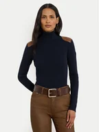 Swetry damskie - LAUREN RALPH LAUREN Golf 200951386008 Granatowy Slim Fit - miniaturka - grafika 1